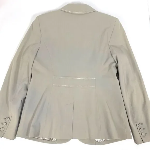 Cabi Women 6 Jacket 8 Pants Suit Gray Greige Stitching Professional Career - Picture 6 of 14